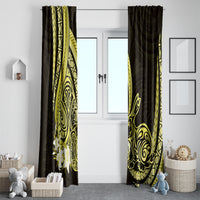 Yellow Polynesia Easter Day Window Curtain Eggs With Bunny Polynesian Pattern LT14 - Polynesian Pride
