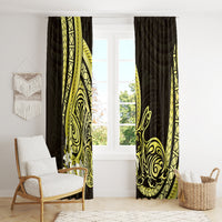 Yellow Polynesia Easter Day Window Curtain Eggs With Bunny Polynesian Pattern LT14 - Polynesian Pride