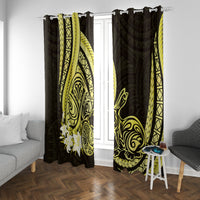 Yellow Polynesia Easter Day Window Curtain Eggs With Bunny Polynesian Pattern LT14 With Grommets Yellow - Polynesian Pride