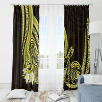 Yellow Polynesia Easter Day Window Curtain Eggs With Bunny Polynesian Pattern LT14 - Polynesian Pride