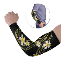 Polynesia Tattoo With Plumeria Arm Sleeves Elegant Vibes LT14 Set of 2 Black - Polynesian Pride