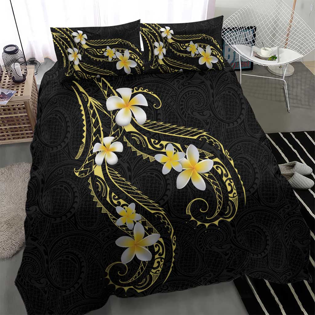 Polynesia Tattoo With Plumeria Bedding Set Elegant Vibes LT14 - Polynesian Pride