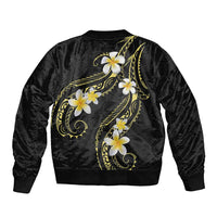 Polynesia Tattoo With Plumeria Bomber Jacket Elegant Vibes LT14 - Polynesian Pride