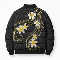 Polynesia Tattoo With Plumeria Bomber Puffer Jacket Elegant Vibes LT14 - Polynesian Pride