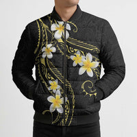 Polynesia Tattoo With Plumeria Bomber Puffer Jacket Elegant Vibes LT14 - Polynesian Pride