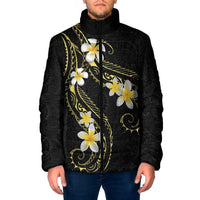 Polynesia Tattoo With Plumeria Padded Jacket Elegant Vibes LT14 Men Black - Polynesian Pride