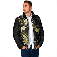 Polynesia Tattoo With Plumeria Padded Jacket Elegant Vibes LT14 - Polynesian Pride