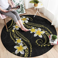 Polynesia Tattoo With Plumeria Round Carpet Elegant Vibes LT14 - Polynesian Pride