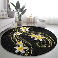 Polynesia Tattoo With Plumeria Round Carpet Elegant Vibes LT14 - Polynesian Pride