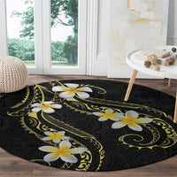 Polynesia Tattoo With Plumeria Round Carpet Elegant Vibes LT14 - Polynesian Pride