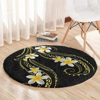 Polynesia Tattoo With Plumeria Round Carpet Elegant Vibes LT14 - Polynesian Pride