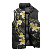 Polynesia Tattoo With Plumeria Sleeveless Puffer Jacket Elegant Vibes LT14 - Polynesian Pride
