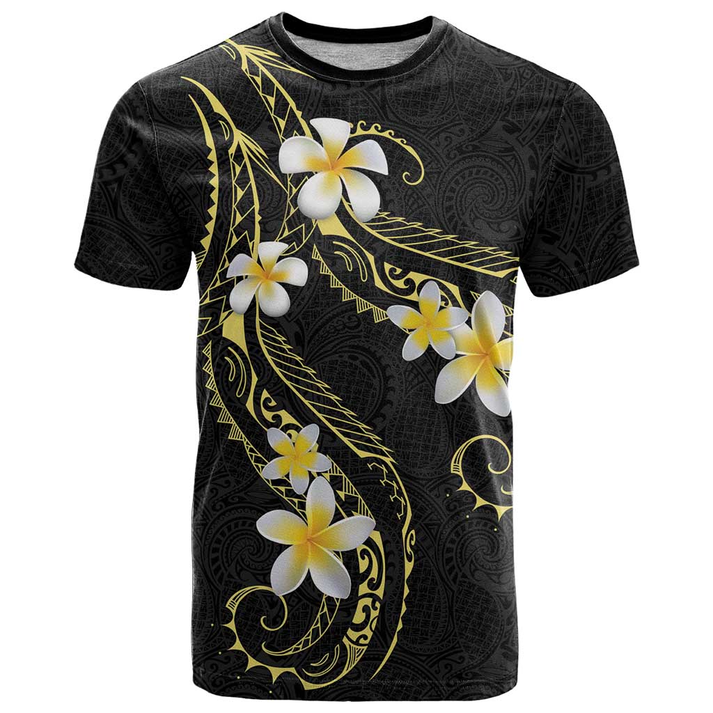 Polynesia Tattoo With Plumeria T Shirt Elegant Vibes LT14 Black - Polynesian Pride