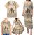 Tonga Father's Day Family Matching Puletasi and Hawaiian Shirt Best Dad Ever Tongan Ngatu Pattern - Beige