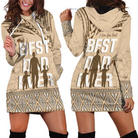 Tonga Father's Day Hoodie Dress Best Dad Ever Tongan Ngatu Pattern - Beige LT14 - Polynesian Pride