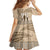 Tonga Father's Day Kid Short Sleeve Dress Best Dad Ever Tongan Ngatu Pattern - Beige