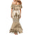 Tonga Father's Day Mermaid Dress Best Dad Ever Tongan Ngatu Pattern - Beige