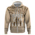 Tonga Father's Day Zip Hoodie Best Dad Ever Tongan Ngatu Pattern - Beige