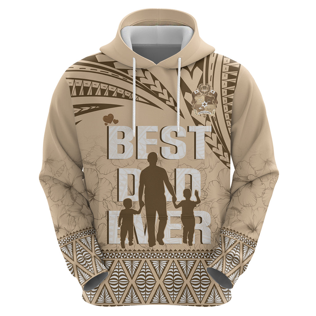 Tonga Father's Day Zip Hoodie Best Dad Ever Tongan Ngatu Pattern - Beige LT14 - Polynesian Pride