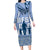 Tonga Father's Day Family Matching Long Sleeve Bodycon Dress and Hawaiian Shirt Best Dad Ever Tongan Ngatu Pattern - Blue