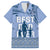 Tonga Father's Day Family Matching Short Sleeve Bodycon Dress and Hawaiian Shirt Best Dad Ever Tongan Ngatu Pattern - Blue