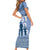 Tonga Father's Day Family Matching Short Sleeve Bodycon Dress and Hawaiian Shirt Best Dad Ever Tongan Ngatu Pattern - Blue