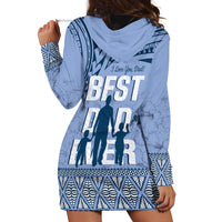 Tonga Father's Day Hoodie Dress Best Dad Ever Tongan Ngatu Pattern - Blue LT14 - Polynesian Pride