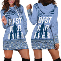 Tonga Father's Day Hoodie Dress Best Dad Ever Tongan Ngatu Pattern - Blue LT14 - Polynesian Pride