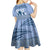 Tonga Father's Day Kid Short Sleeve Dress Best Dad Ever Tongan Ngatu Pattern - Blue