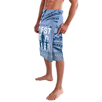 Tonga Father's Day Lavalava Best Dad Ever Tongan Ngatu Pattern - Blue LT14 - Polynesian Pride