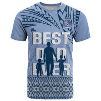 Tonga Father's Day T Shirt Best Dad Ever Tongan Ngatu Pattern - Blue LT14 Blue - Polynesian Pride