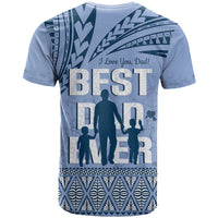 Tonga Father's Day T Shirt Best Dad Ever Tongan Ngatu Pattern - Blue LT14 - Polynesian Pride