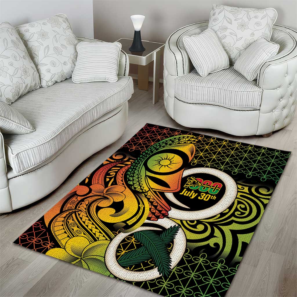 Vanuatu 1980 Area Rug Ni-Van Tamtam Sand Drawing Pattern LT14 - Polynesian Pride