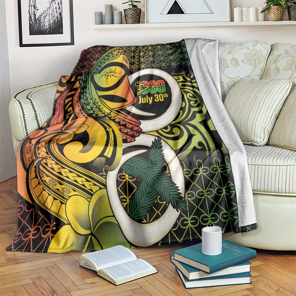 Vanuatu 1980 Blanket Ni-Van Tamtam Sand Drawing Pattern LT14 Black - Polynesian Pride