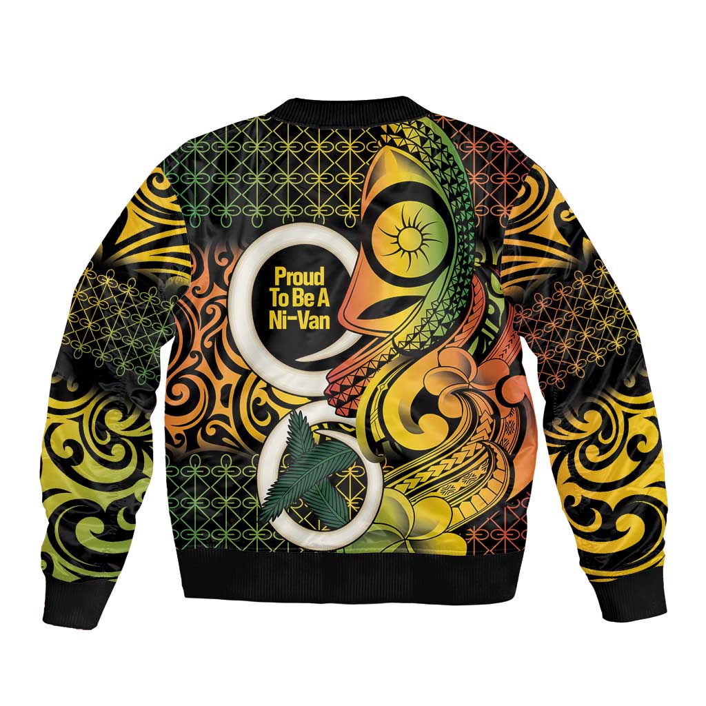 Vanuatu 1980 Bomber Jacket Ni-Van Tamtam Sand Drawing Pattern LT14 - Polynesian Pride