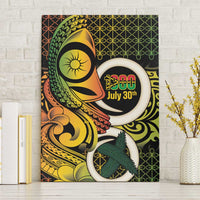 Vanuatu 1980 Canvas Wall Art Ni-Van Tamtam Sand Drawing Pattern LT14 Without Frame Black - Polynesian Pride