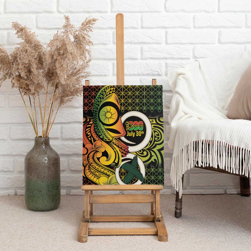 Vanuatu 1980 Canvas Wall Art Ni-Van Tamtam Sand Drawing Pattern LT14 - Polynesian Pride