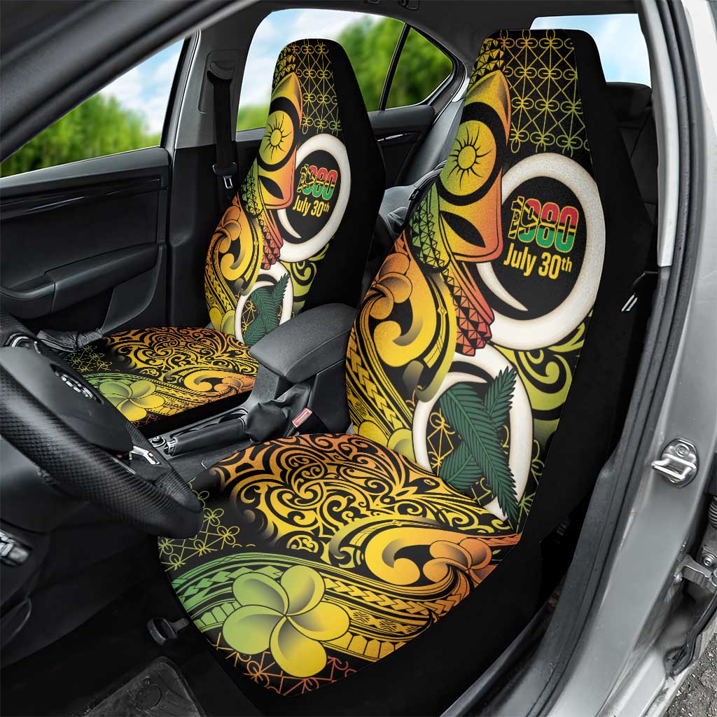 Vanuatu 1980 Car Seat Cover Ni-Van Tamtam Sand Drawing Pattern LT14 - Polynesian Pride