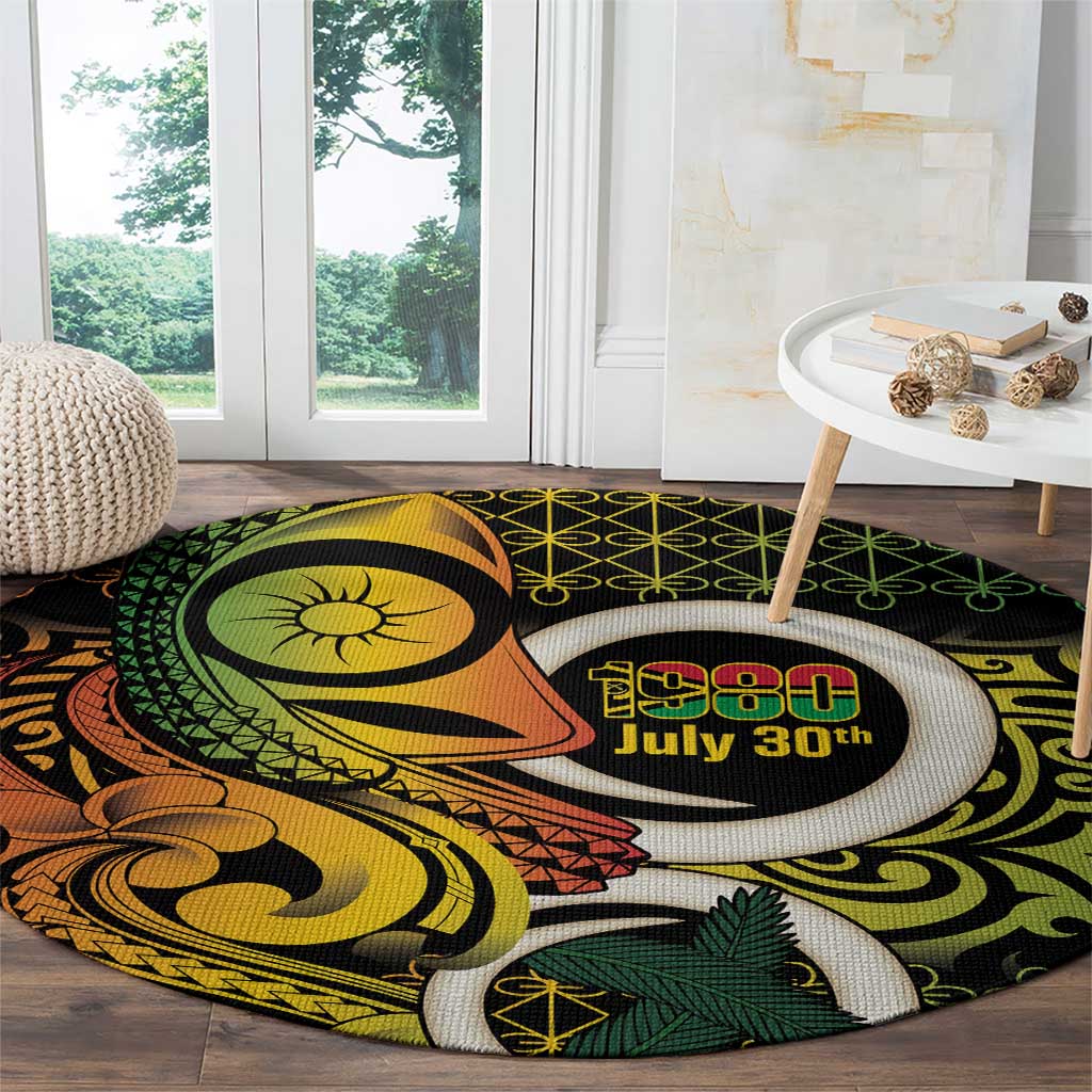 Vanuatu 1980 Round Carpet Ni-Van Tamtam Sand Drawing Pattern LT14 - Polynesian Pride