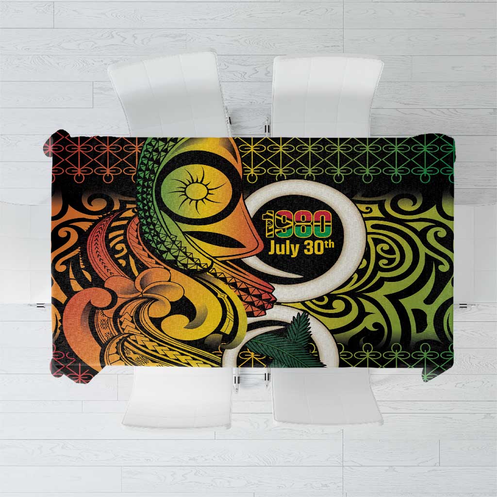 Vanuatu 1980 Tablecloth Ni-Van Tamtam Sand Drawing Pattern LT14 Black - Polynesian Pride