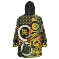 Vanuatu 1980 Wearable Blanket Hoodie Ni-Van Tamtam Sand Drawing Pattern LT14 - Polynesian Pride