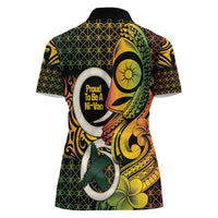 Vanuatu 1980 Women Polo Shirt Ni-Van Tamtam Sand Drawing Pattern LT14 - Polynesian Pride