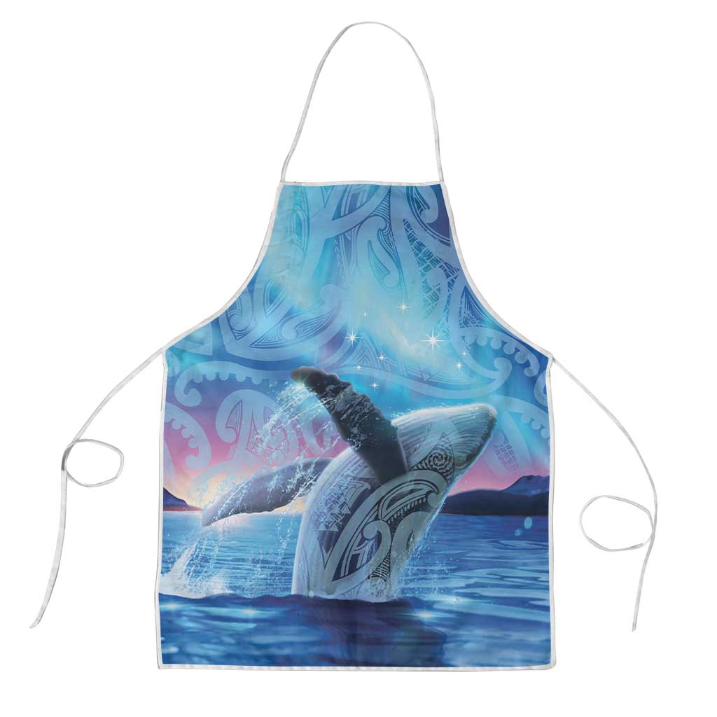 New Zealand Matariki Humpback Whale Apron Paikea Maori New Year Blue Galaxy LT14 Blue - Polynesian Pride