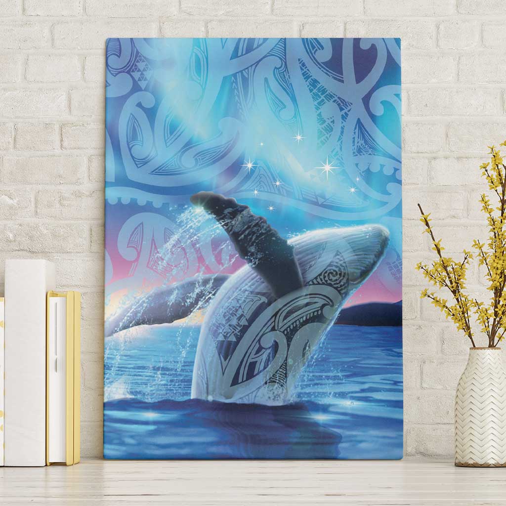 New Zealand Matariki Humpback Whale Canvas Wall Art Paikea Maori New Year Blue Galaxy LT14 Without Frame Blue - Polynesian Pride