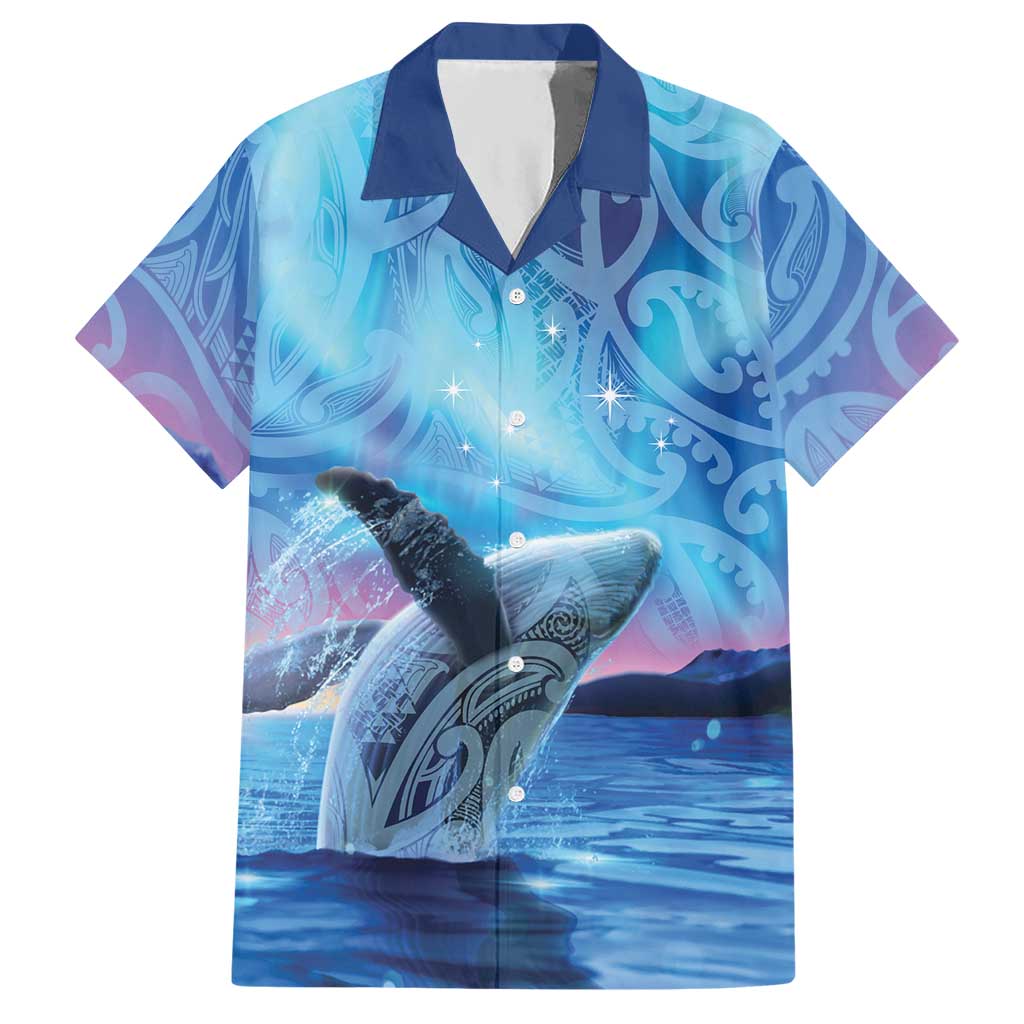 New Zealand Matariki Humpback Whale Hawaiian Shirt Paikea Maori New Year Blue Galaxy LT14 Blue - Polynesian Pride