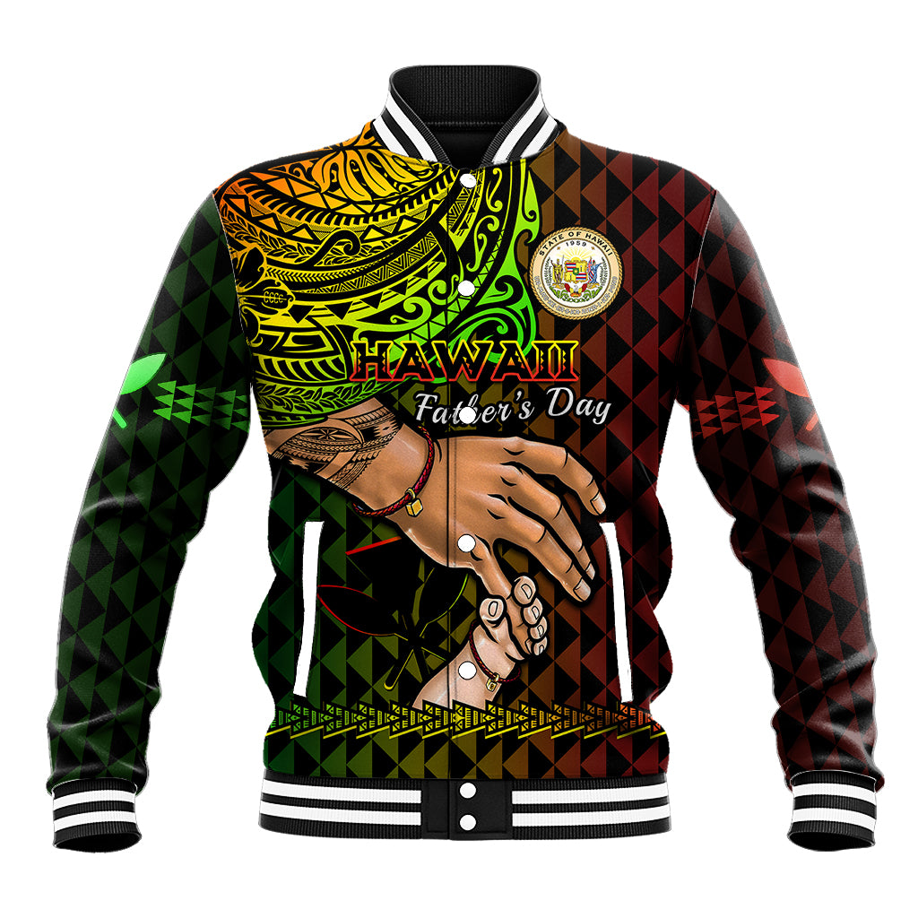 Polynesian Pride Father Day Hawaii Baseball Jacket Kanaka Kakau Hauoli La Makuakane LT14 Unisex Reggae - Polynesian Pride