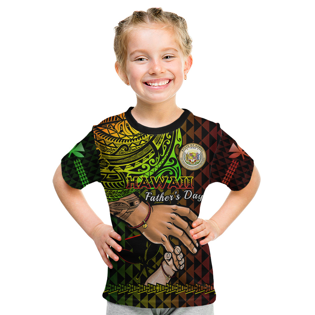 Polynesian Pride Father Day Hawaii Kid T Shirt Kanaka Kakau Hauoli La Makuakane LT14 Reggae - Polynesian Pride