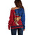 Polynesian Pride Father Day Samoa Off Shoulder Sweater Manuia le Aso Sa o Tama Red Version LT14 - Polynesian Pride