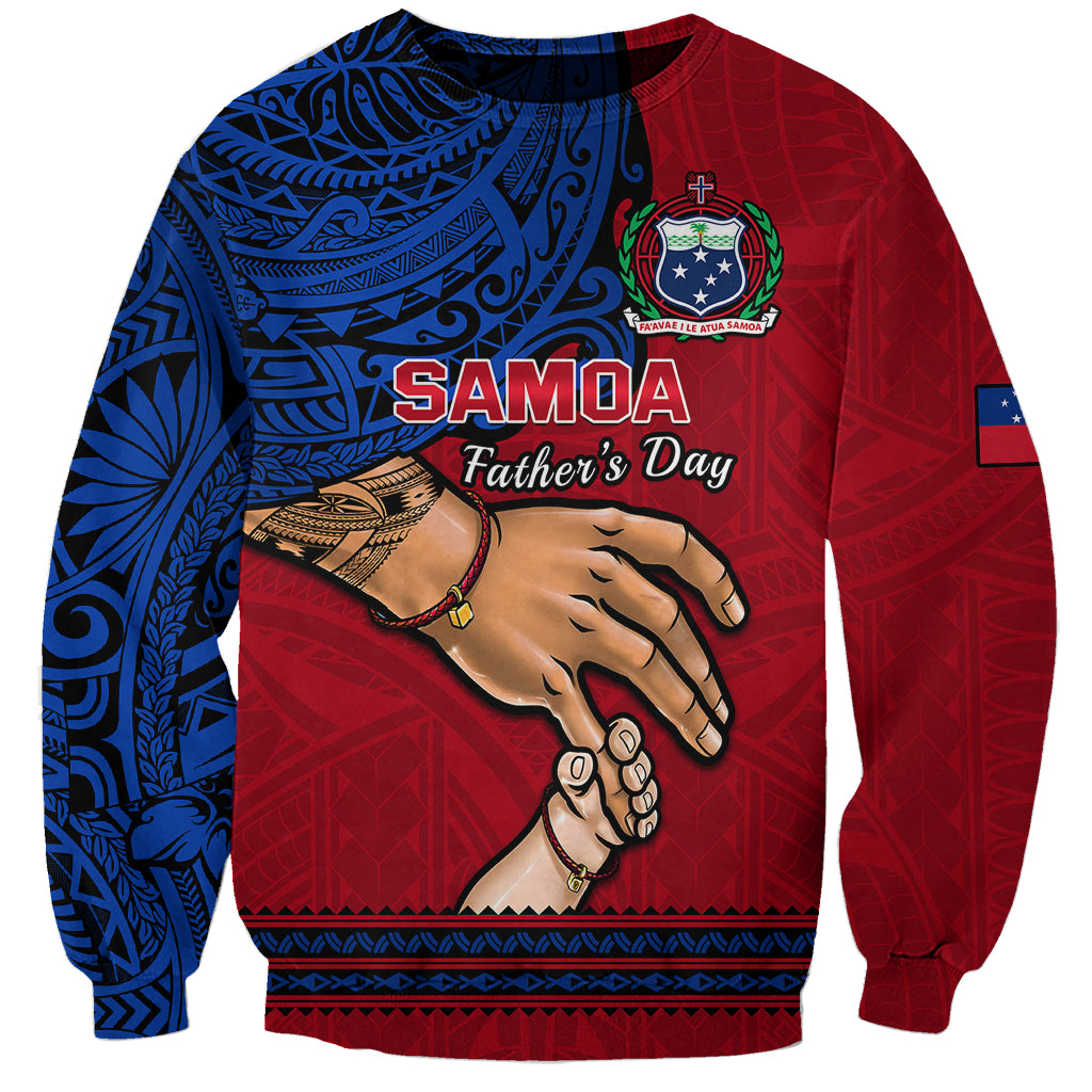 Polynesian Pride Father Day Samoa Sweatshirt Manuia le Aso Sa o Tama Red Version LT14 Unisex Red - Polynesian Pride