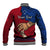 Personalised Father Day Samoa Baseball Jacket Manuia le Aso Sa o Tama Red Version LT14 - Polynesian Pride